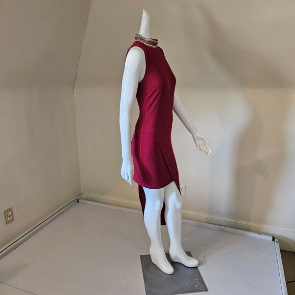 Bebe beautiful red sequined collar dress size S - Picture 7 of 8